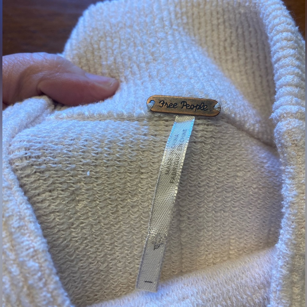 Free People Isla Ottoman Sleeveless Cowl Turtleneck Sweater in Cream - Picture 9 of 10